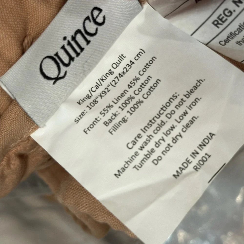 NWOT QUINCE European Linen Cotton Stitch Quilt King/Cal King Desert Sunset 3387 - Picture 10 of 11